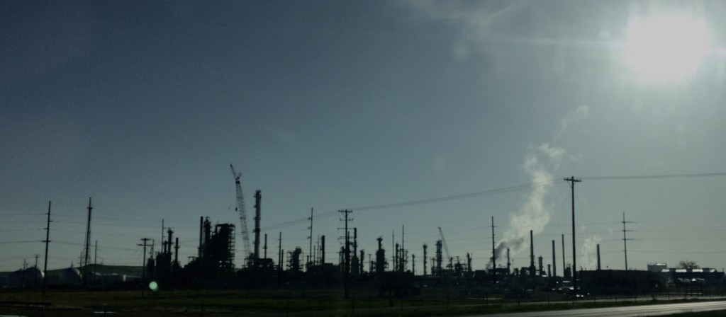 Sunrise over an oil refinery on the east side of Casper. 